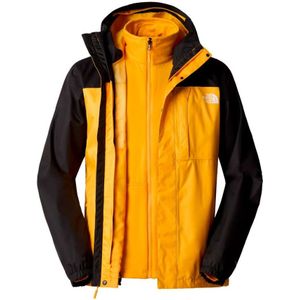 The North Facevoor mannen. NF0A3YFHZU31 Quest Zip In Triclimate jack zwart, geel (S), Casual, Sportief, Buiten, Meerdere sporten, Polyester