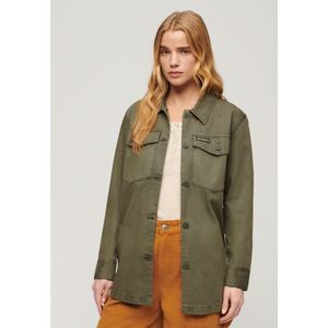 Superdryvoor vrouwen. W4010424A Groen militair overhemd (M), Casual, Camouflage, Katoen, Lange mouwen