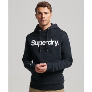 Superdryvoor mannen. M2013243A Klassiek sweatshirt met capuchon en logo Core zwart (L), Casual, Sportief, Katoen