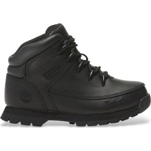 Timberlandunisex voor kinderen. TB0A13DP0011 Euro Sprint Zwarte halfhoge leren laarzen (34), Leer, Plat, Veters, Casual, Duurzaam, kinderkle