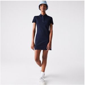 Lacostevoor vrouwen. EF5473_166 Polo jurk Badjas marine (34), Casual, Katoen, Korte mouwen, Marineblauw