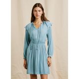 Pepe Jeans - PL9537712 - Jurk - Blauw - Casual - Polyester - Lange Mouwen