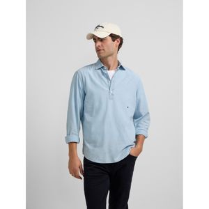 Silbon Sport Oxford 1/2 Overhemd Met Lange Mouwen