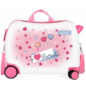 Ensovoor mannen/jongens. 9289864 Fantasie Snoepjes Koffer -38x50x20cm (OSFA), Wit, Casual, Roze, Synthetisch, ABS/polycarbonaat, kinderkledi