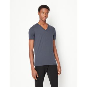 Armani Exchangevoor mannen. 8NZT75ZJA5Z1536 Regular fit T-shirt in marineblauw gebreid katoen Pima jersey (S), Casual, Korte mouwen