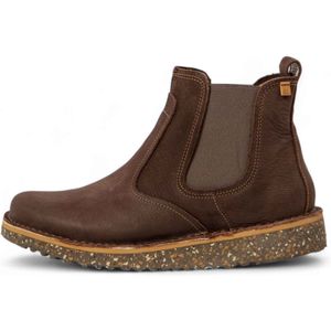 El Naturalistavoor vrouwen. 256321120005_012 Leren enkellaarsjes N5632 Felsen bruin (36), Leer, Plat, 1 tot 3 cm, Geen, Casual