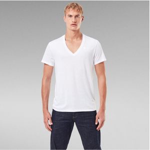 G-Starvoor mannen. D07205-124-110 Pak 2 T-shirts Basis wit (XS), Casual, Katoen, Korte mouwen