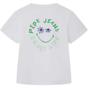 Pepe Jeansvoor meisjes. PG503081 Oda T-shirt wit (16Años= 176cm), Casual, Katoen, Korte mouwen, Duurzaam, kinderkleding