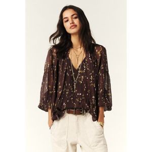 BA&SHvoor vrouwen. 1H25KAMA Kamala bruine blouse (34), Casual, Viscose, Lange mouwen