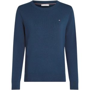 Tommy Hilfiger - Trui - Donkerblauw - Biologisch Katoen - Geborduurde Vlag