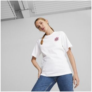 Pumavoor vrouwen. 53836202 Downtown grafisch Baggy T-shirt wit (L), Casual, Katoen, Korte mouwen