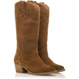 MTNGvoor vrouwen. 59716 Bruine leren Teo laarzen -Hoogte hak 5cm (36), Leer, 3 tot 5 cm, Geen, Casual