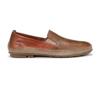 Fluchosvoor mannen. F1178 Leren mocassins Dorian Medium bruin (39), Leer, Plat, Geen, Casual