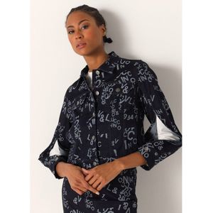 Victorio & Lucchino, V&Lvoor vrouwen. 3648726 Denim spijkerjack met marine opschrift (XS), Casual, Katoen, Marineblauw