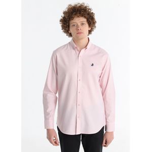 Lois Jeansvoor mannen. 143519333 Basic Comfort Fit Overhemd roze (S), Casual, Katoen, Lange mouwen
