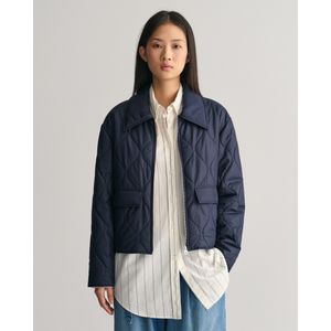 Gantvoor vrouwen. 4700300 Gewatteerd jack met marine kraag (XXL), Casual, Gerecycled polyester, Duurzaam, Marineblauw