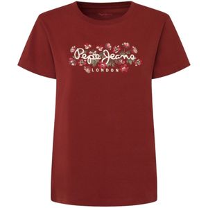 Pepe Jeansvoor vrouwen. PL505945 T-shirt Ginny rood (S), Casual, Katoen, Korte mouwen