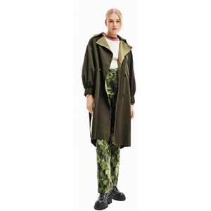 Desigual Trenchcoat Jas met Ceintuur Groen