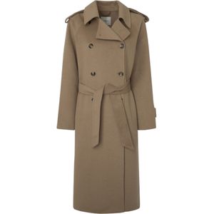 Pepe Jeansvoor vrouwen. PL402474 Blake bruine trenchcoat (S), Casual, Polyester