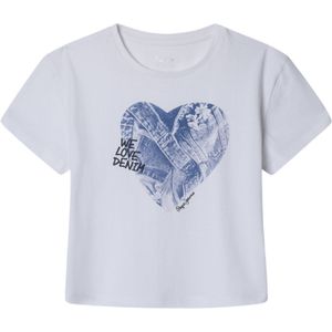 Pepe Jeans Anna T-shirt voor meisjes, wit(wit), 10 jaar