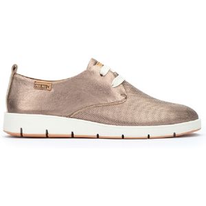 Pikolinosvoor vrouwen. W8A-4877CLC1 Madrid zilveren leren platte schoenen met veters (35), Leer, Casual