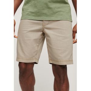 Superdryvoor mannen. M7110397A Officier beige chino shorts (34), Casual, Katoen