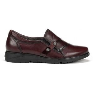 Fluchosvoor vrouwen. F1567 Styll F1567 bordeaux leren schoenen (35), Leer, 1 tot 3 cm, Geen, Casual, Granaatappel
