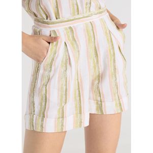 Lois Jeansvoor vrouwen. 217432726 Short -Multicolor streepjesprint met acurela effect (26), Casual, Veelkleurig, Katoen