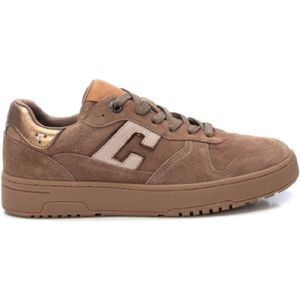 Carmelavoor vrouwen. 16180604-TAUPE Leren sneakers 161806 taupe (41), Leer, Plat, Veters, Casual