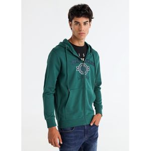 Lois Jeansvoor mannen. 165933956 Hooded sweatshirt met borduursel op marineborst (S), Casual, Katoen, Marineblauw