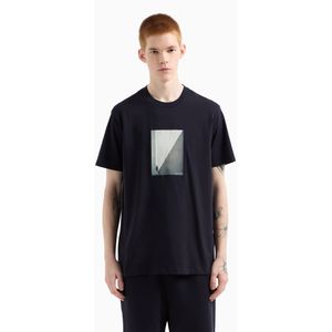 Armani Exchange - XM000753AF10361UB101 - T-shirt - Marineblauw - Katoen - Korte Mouwen