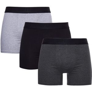 Superdryvoor mannen. M3110342A Set van 3 boxerslips biokatoen grijs, zwart (XXL), Homewear, Biologisch katoen, Duurzaam