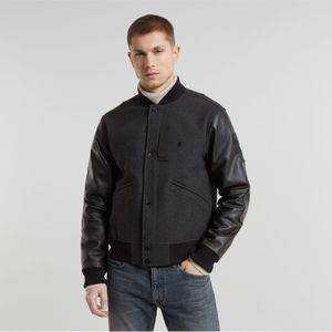 G-Starvoor mannen. D25375-D445-992 Varsity wollen jack zwart (S), Casual, Duurzaam