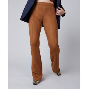 SPANXvoor vrouwen. 20323R_RICH CARAMEL Bruine suède-effect legging met klokkende onderkant (XL), Casual, Polyester