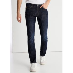 Lois Jeansvoor mannen. 101913636 Marine Bi-Stretch spijkerbroek van gespoelde stof (29), Casual, Katoen, Denim, Marineblauw