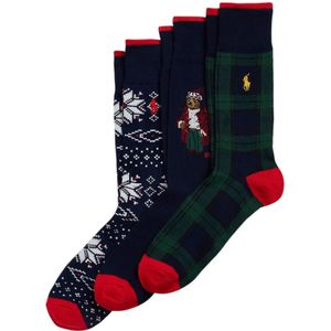 Polo Ralph Laurenvoor mannen. 449958861001 Set van 3 veelkleurige sokken (43-46), Homewear, Katoen
