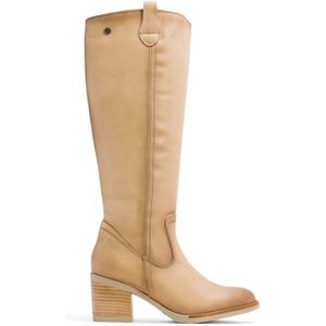 Porronetvoor vrouwen. 4646-006 Camel Leren Laarzen Met Ritssluiting Jemma Beige (38), Leer, 5 tot 8 cm, Casual