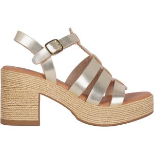 Chika10voor vrouwen. TORROX 02 Zilveren Torrox 02 leren sandalen (36), Leer, 5 tot 8 cm, Gesp, Casual