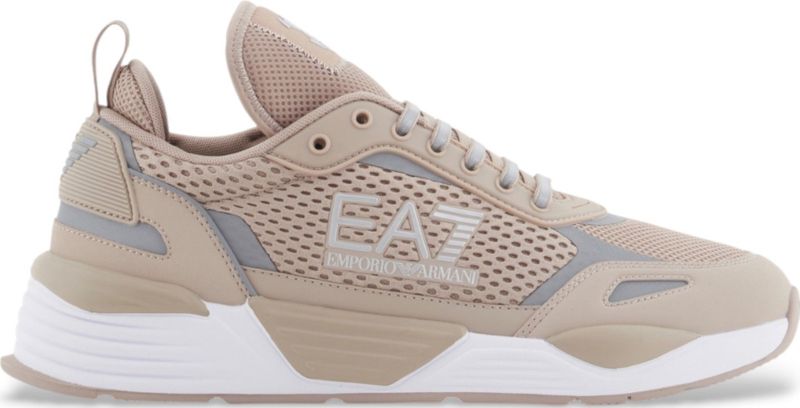 EA7unisex. X8X159_XK379 Ace runner beige sportschoenen (44), Plat, Veters, Casual, Sportief, Meerdere sporten