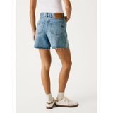 Jeans - Blauw Denim - Effen - Loosefit - High Waist - Kort