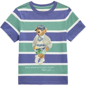 Polo Ralph Laurenvoor jongens. 323971435001 Polo Bear veelkleurig gestreept T-shirt (10/12años=140/149cm), Casual, Katoen, kinderkleding