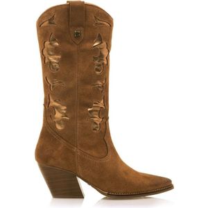 Mustangvoor vrouwen. 53652 Bruine Missouri lederen laarzen -Helphoogte 5cm (38), Leer, 3 tot 5 cm, Geen, Casual