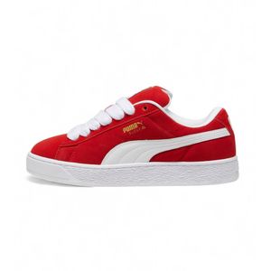 Pumaunisex. 39520503 Suede Xl rood leren sportschoenen (42), Plat, Voor, Veters, Casual