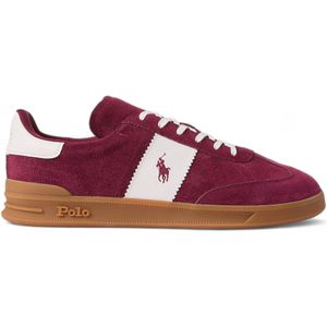 Polo Ralph Laurenvoor mannen. 809954903004 Aera Leren Sneakers rood (45), Leer, Plat, Veters, Casual