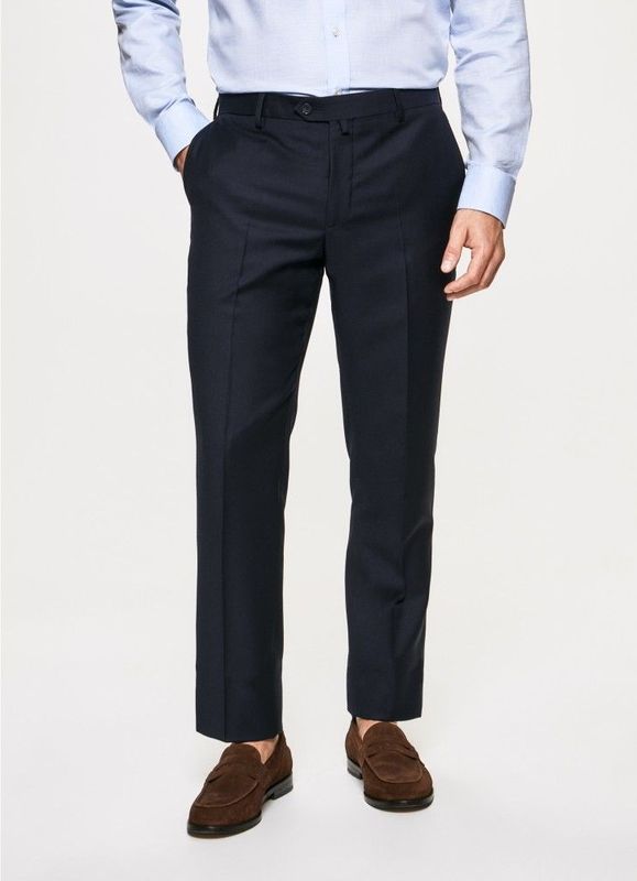 Hackett London - HM211330 - Effen Broek - Marineblauw - 100% Wol