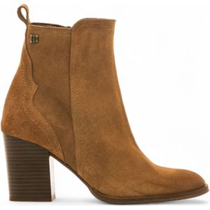 MTNGvoor vrouwen. 59807 Jolie Leren Enkellaarsjes bruin (39), Leer, 5 tot 8 cm, Ritssluiting, Casual