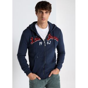 Lois Jeansvoor mannen. 165733436 Grijs sweatshirt met rits en capuchon (S), Casual, Katoen, Lange mouwen