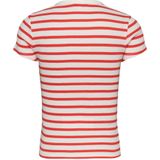 Tommy Jeansvoor vrouwen. DW0DW19502 Slank bordeauxrood t-shirt met korte mouwen (XS), Casual, Biologisch katoen, Duurzaam