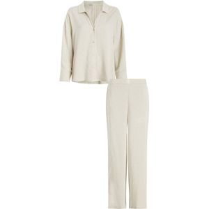 Calvin Kleinvoor vrouwen. 000QS7426E Beige pyjamaset (S), Homewear, Viscose, Lange mouwen