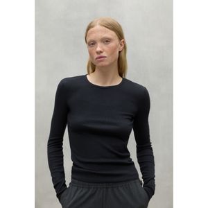 ECOALFvoor vrouwen. MCWGATSSINES0560W24-319 T-shirt Sines Zwart (S), Casual, Lange mouwen, Lyocell, Duurzaam